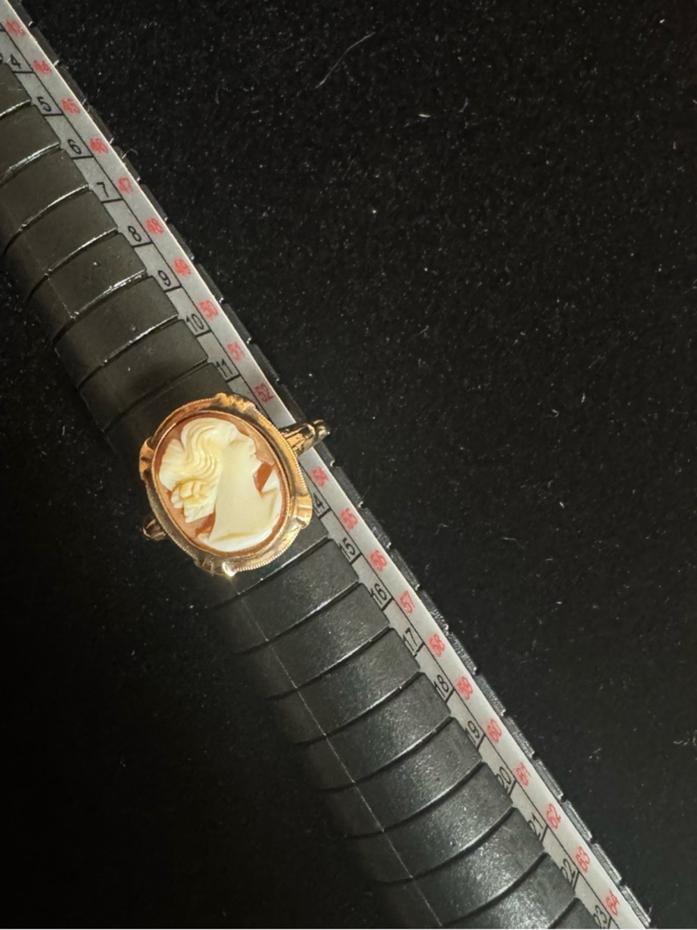 VINTAGE SHELL CAMEO RING 10K YELLOW GOLD ANTIQUE SHIPPING $4.99